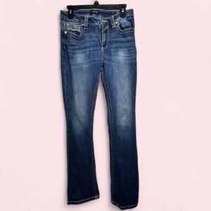 Women’s Sailey Bootcut Jeans Size 28 Dark Wash Embroidered Pocket